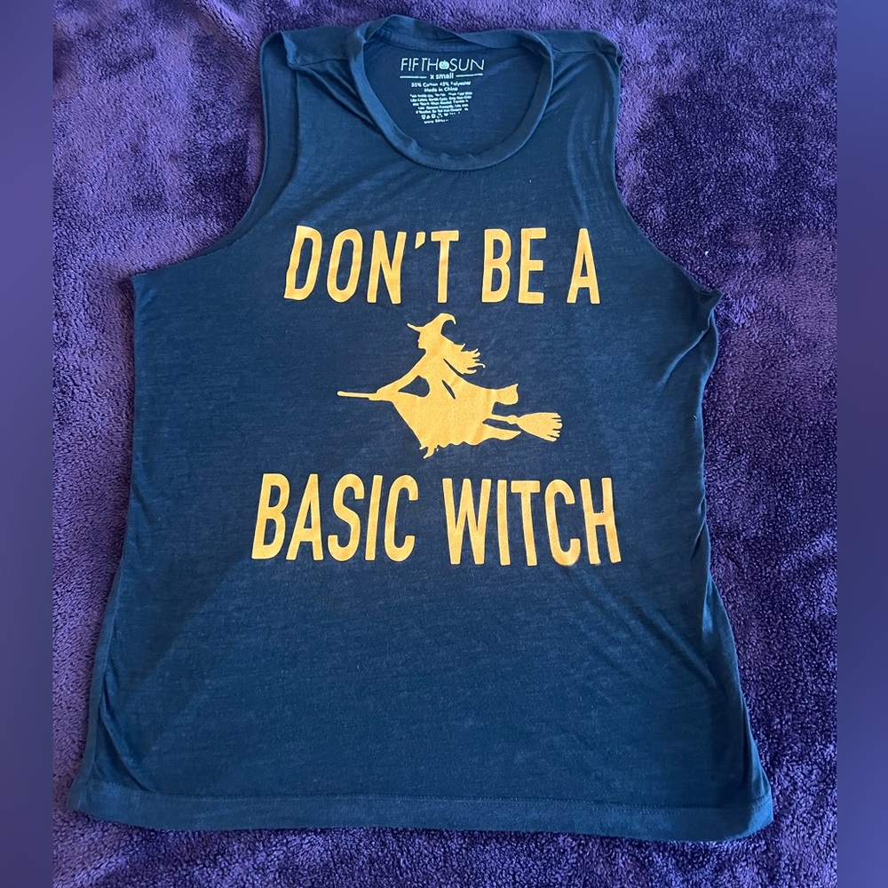 Xs tank Halloween dont be a basic witch sheer